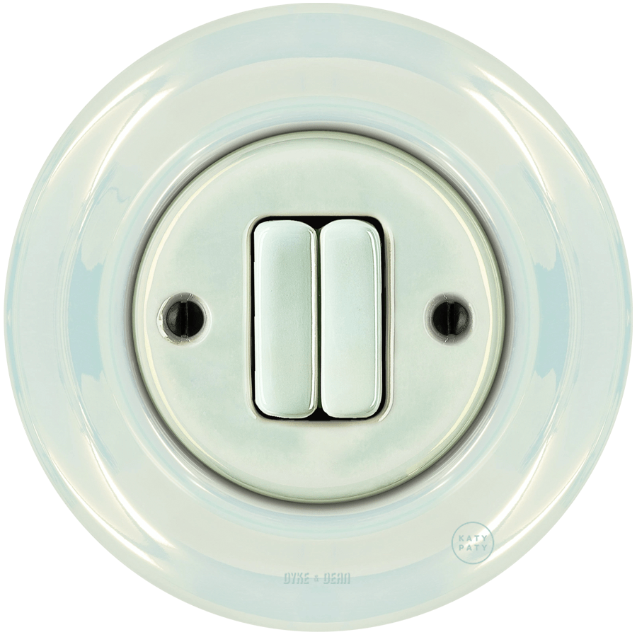 PORCELAIN WALL LIGHT SWITCH CONCHA DOUBLE - DYKE & DEAN