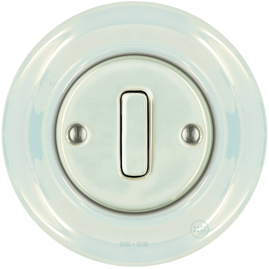 PORCELAIN WALL LIGHT SWITCH CONCHA SLIM BUTTON - DYKE & DEAN