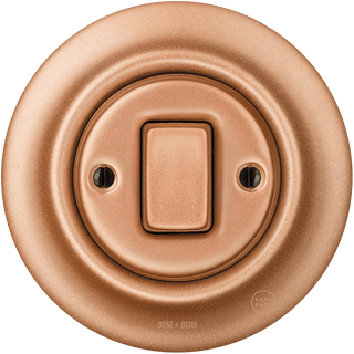 PORCELAIN WALL LIGHT SWITCH COPPER FAT BUTTON - DYKE & DEAN