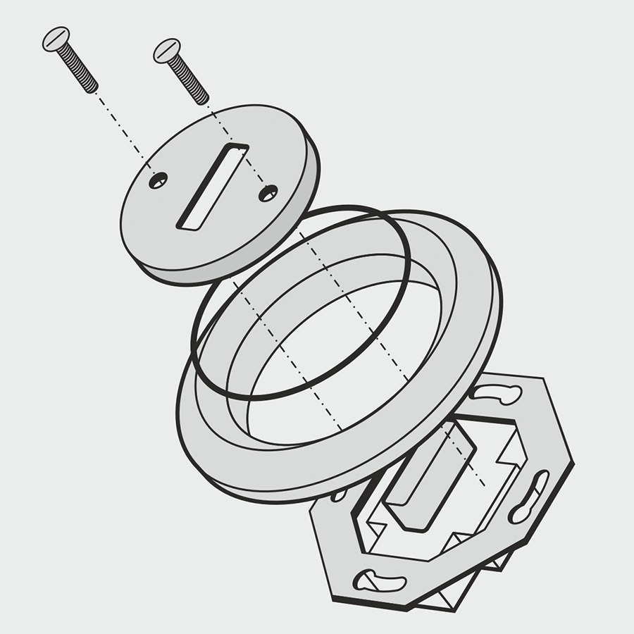 PORCELAIN WALL LIGHT SWITCH DARK GREY SLIM BUTTON - DYKE & DEAN