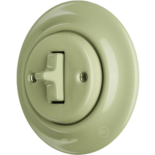 PORCELAIN WALL LIGHT SWITCH MOSS GREEN TOGGLE - DYKE & DEAN