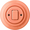 PORCELAIN WALL LIGHT SWITCH SALMON FAT BUTTON - DYKE & DEAN