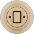 PORCELAIN WALL LIGHT SWITCH SAND FAT BUTTON - DYKE & DEAN