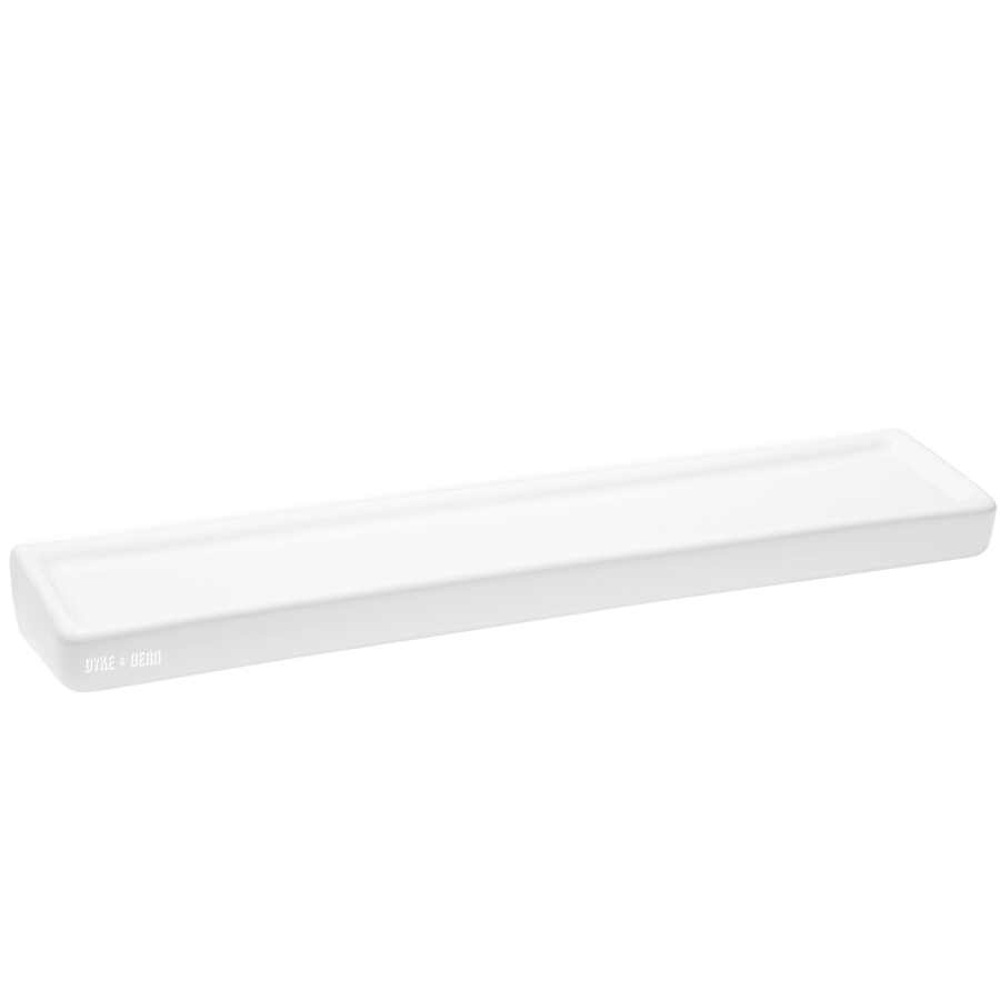 PORCELAIN WALL SHELF LARGE WHITE - DYKE & DEAN