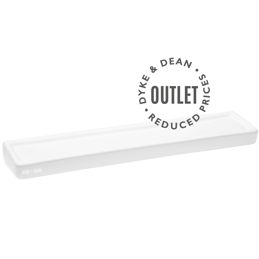 PORCELAIN WALL SHELF LARGE WHITE OUTLET - DYKE & DEAN