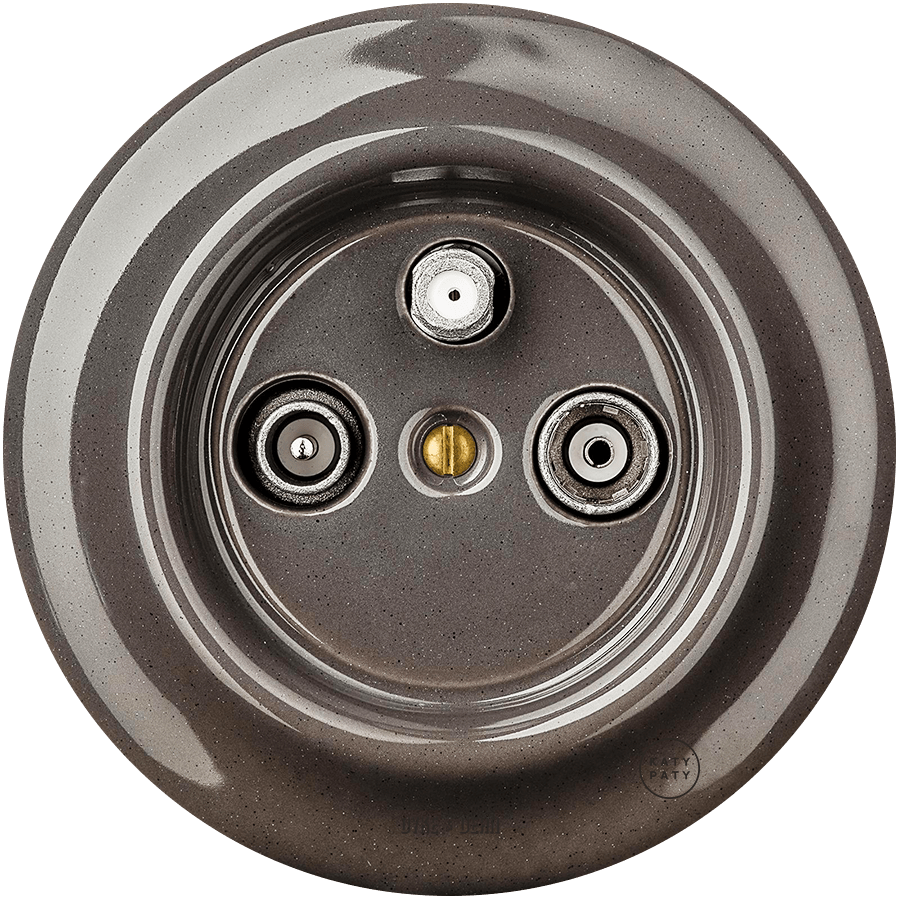 PORCELAIN WALL SOCKET BROWN TV ANTENNA - DYKE & DEAN