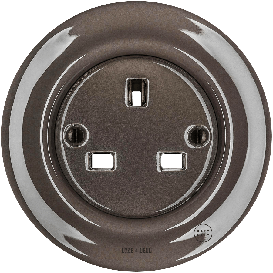 PORCELAIN WALL SOCKET BROWN UK - DYKE & DEAN