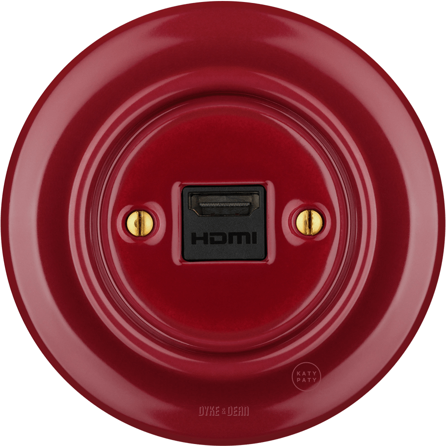 PORCELAIN WALL SOCKET BURGUNDY HDMI - DYKE & DEAN