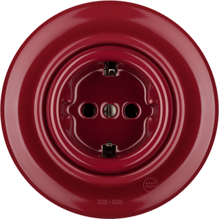 PORCELAIN WALL SOCKET BURGUNDY SCHUKO - DYKE & DEAN