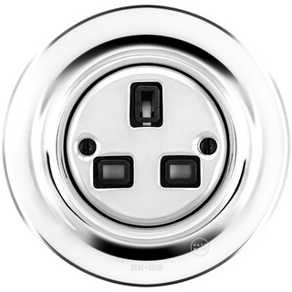 PORCELAIN WALL SOCKET CHROME UK - DYKE & DEAN