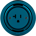 PORCELAIN WALL SOCKET DARK BLUE USA 20 AMP - DYKE & DEAN