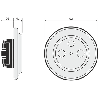 PORCELAIN WALL SOCKET DERMA TV ANTENNA - DYKE & DEAN