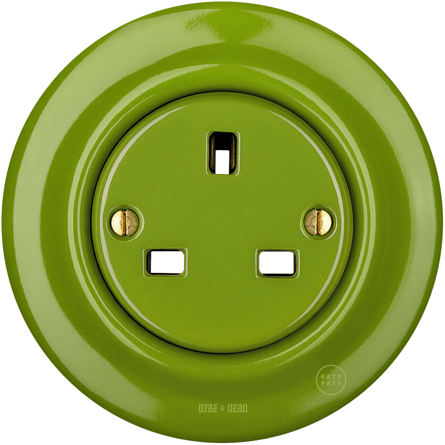 PORCELAIN WALL SOCKET GREEN UK - DYKE & DEAN