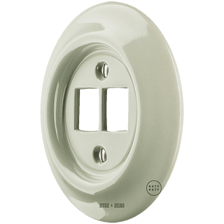 PORCELAIN WALL SOCKET GREY GREEN PC/USB - DYKE & DEAN