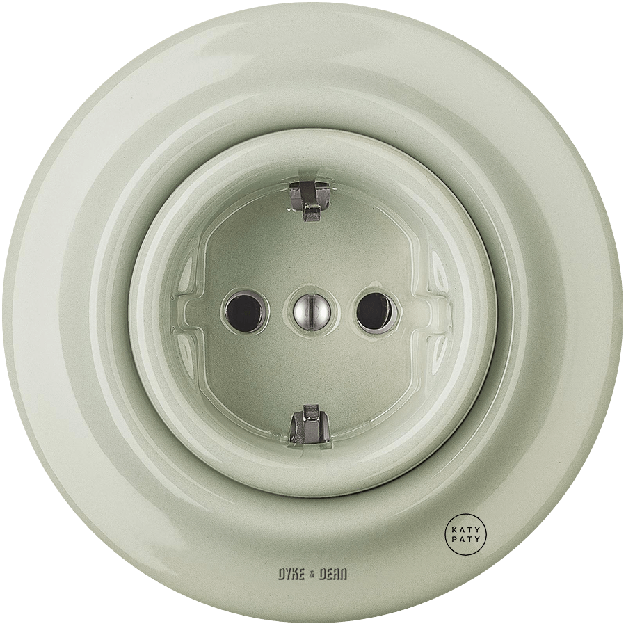 PORCELAIN WALL SOCKET GREY GREEN SCHUKO - DYKE & DEAN