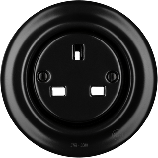 PORCELAIN WALL SOCKET MATT BLACK UK - DYKE & DEAN