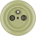 PORCELAIN WALL SOCKET MOSS GREEN TV ANTENNA - DYKE & DEAN