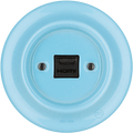 PORCELAIN WALL SOCKET PASTEL BLUE HDMI - DYKE & DEAN
