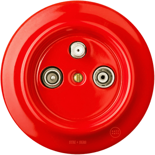PORCELAIN WALL SOCKET RED TV ANTENNA - DYKE & DEAN