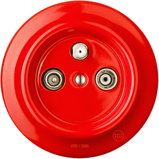 PORCELAIN WALL SOCKET RED TV ANTENNA - DYKE & DEAN