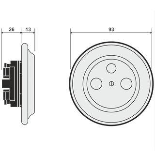 PORCELAIN WALL SOCKET RED TV ANTENNA - DYKE & DEAN