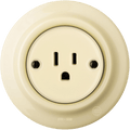 PORCELAIN WALL SOCKET VANILLA USA 15 AMP - DYKE & DEAN