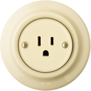 PORCELAIN WALL SOCKET VANILLA USA 15 AMP - DYKE & DEAN