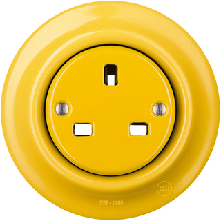 PORCELAIN WALL SOCKET YELLOW UK - DYKE & DEAN