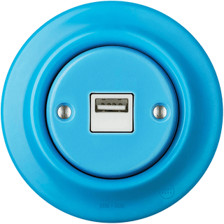 PORCELAIN WALL USB CHARGER AZURE - DYKE & DEAN