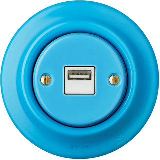 PORCELAIN WALL USB CHARGER AZURE - DYKE & DEAN
