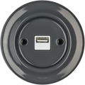 PORCELAIN WALL USB CHARGER DARK GREY - DYKE & DEAN