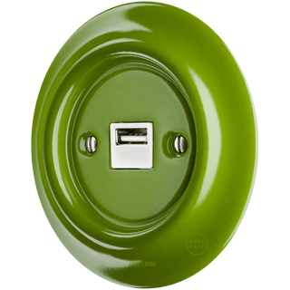 PORCELAIN WALL USB CHARGER GREEN - DYKE & DEAN