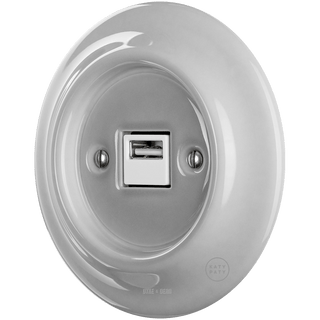 PORCELAIN WALL USB CHARGER GREY - DYKE & DEAN