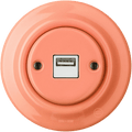 PORCELAIN WALL USB CHARGER SALMON - DYKE & DEAN