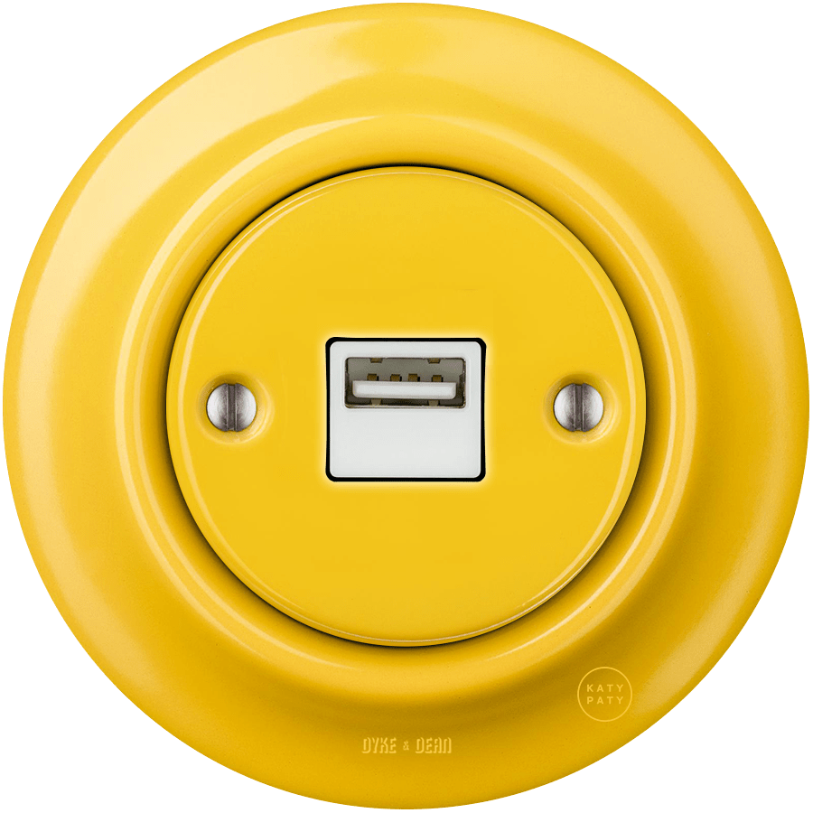 PORCELAIN WALL USB CHARGER YELLOW - DYKE & DEAN