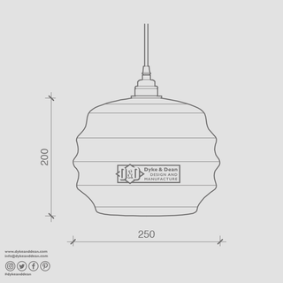 RIPPLE OPALINE PENDANT SHADE MEDIUM - DYKE & DEAN