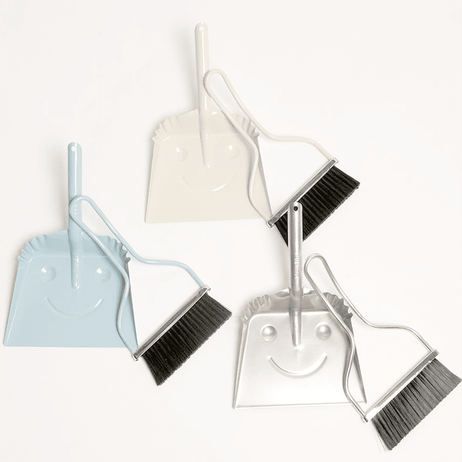 SMILEY METAL DUST PAN SET BLUE LARGE - DYKE & DEAN