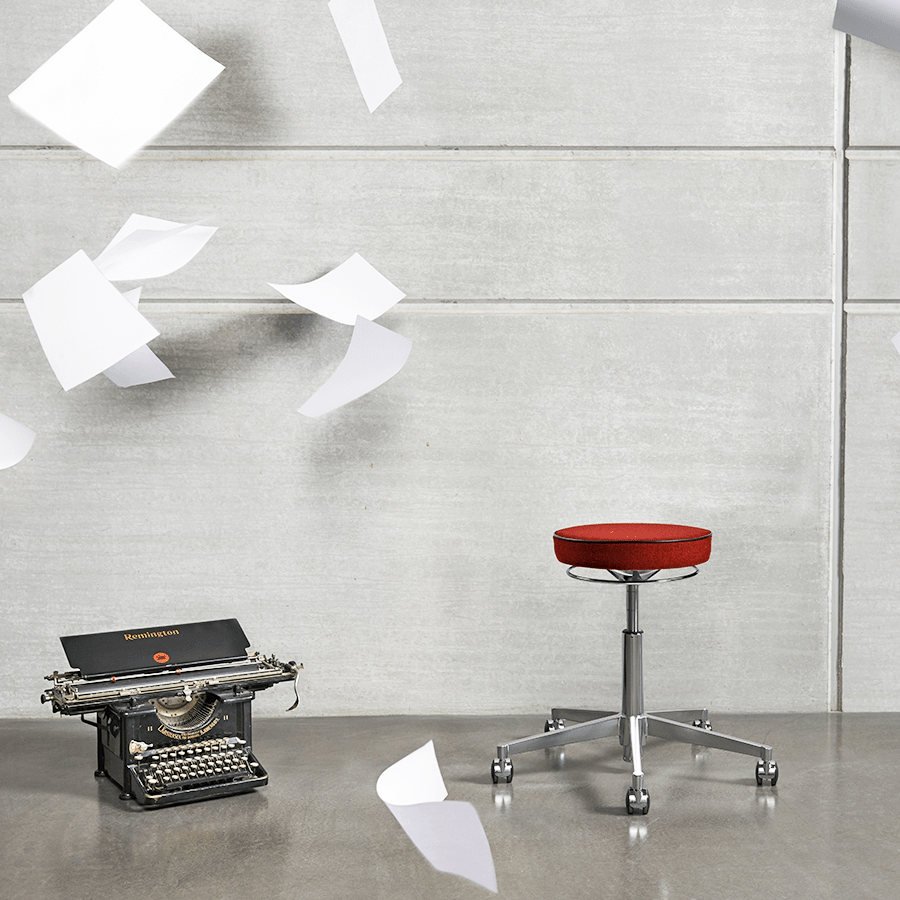 VL66T SWIVEL STOOL GREY FABRIC - DYKE & DEAN