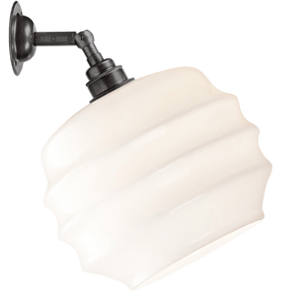 WALL ARM OPAL RIPPLE GLASS SHADE MEDIUM - DYKE & DEAN