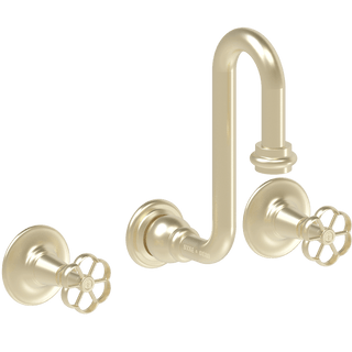 WALL MOUNTED SWAN SPOUT FLOWER HANDLE TAPS - DYKE & DEAN