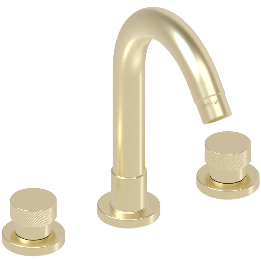 WASH BASIN SET SPOUT KNURLED TAPS BRASS - DYKE & DEAN