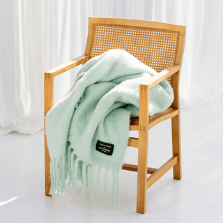 WEEKEND PLAID BLANKET MINT GREEN - DYKE & DEAN