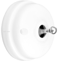 WHITE CERAMIC 2 WAY TOGGLE WALL SWITCH CHROME - DYKE & DEAN