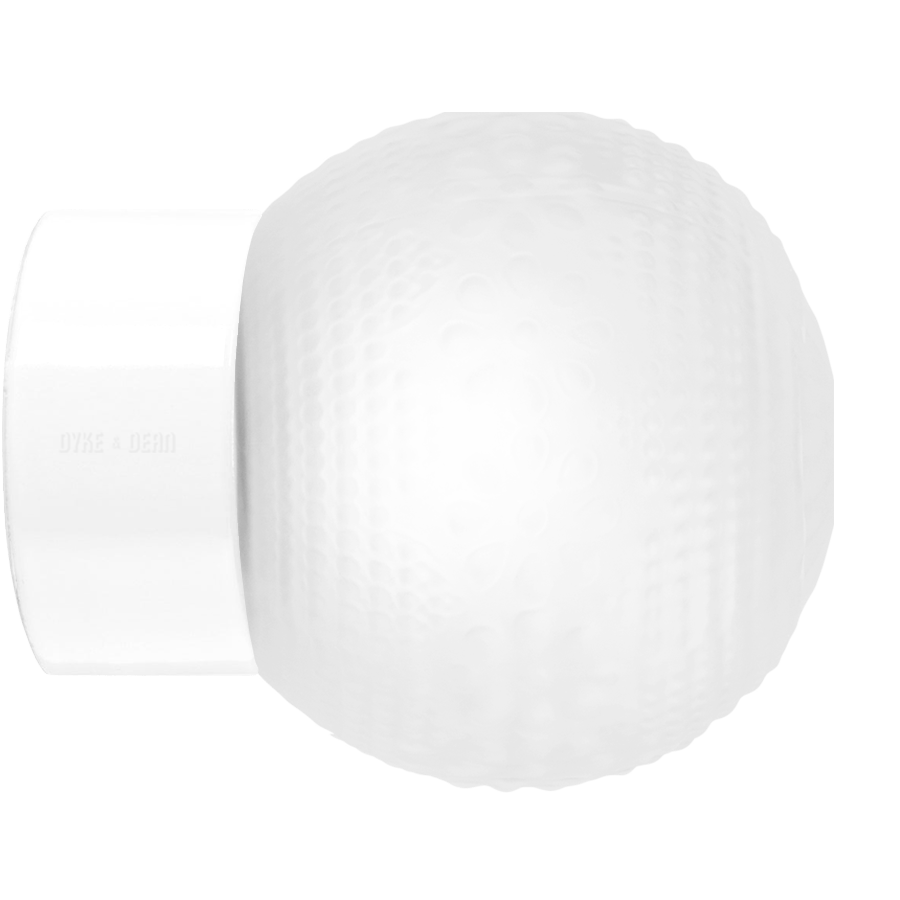 WHITE CERAMIC REARWIRED WALL LAMPS - DYKE & DEAN