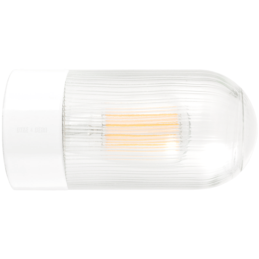 WHITE CERAMIC REARWIRED WALL LAMPS - DYKE & DEAN