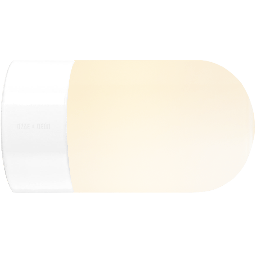 WHITE CERAMIC REARWIRED WALL LAMPS - DYKE & DEAN