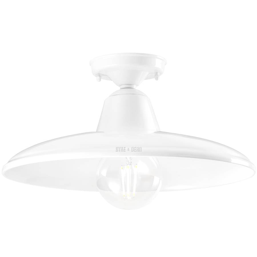 WHITE PORCELAIN CEILING SHADE - DYKE & DEAN