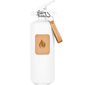 WHITE TAN LEATHER CLASSIC FIRE EXTINGUISHER - DYKE & DEAN