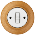 WOODEN PORCELAIN WALL LIGHT SWITCH FAGUS TOGGLE - DYKE & DEAN
