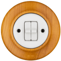 WOODEN PORCELAIN WALL LIGHT SWITCH PADELUS 2 TOGGLE - DYKE & DEAN